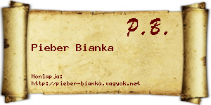Pieber Bianka névjegykártya